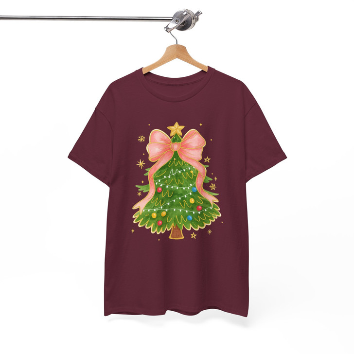 Coquette Christmas Tree Bow Festive Holiday Crewneck Shirt T-shirt S-5XL