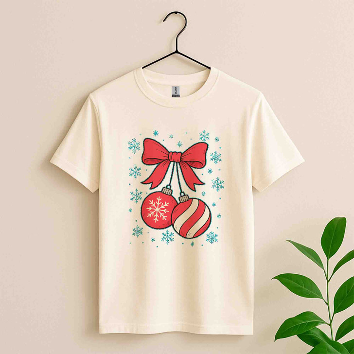 Retro Coquette Christmas Cherries Festive Holiday T-shirt S-5XL
