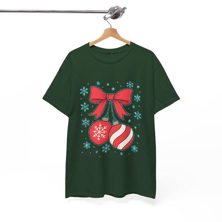 Retro Coquette Christmas Cherries Festive Holiday T-shirt S-5XL