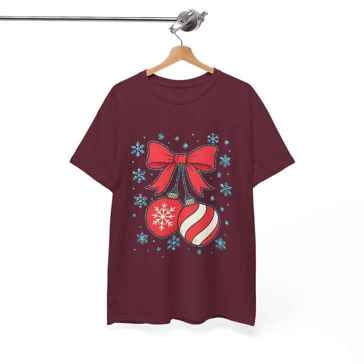 Retro Coquette Christmas Cherries Festive Holiday T-shirt S-5XL