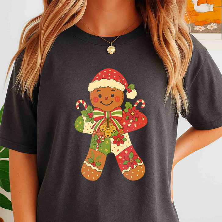 Gingerbread Holiday Cute Retro Christmas Baking T-shirt S-5XL