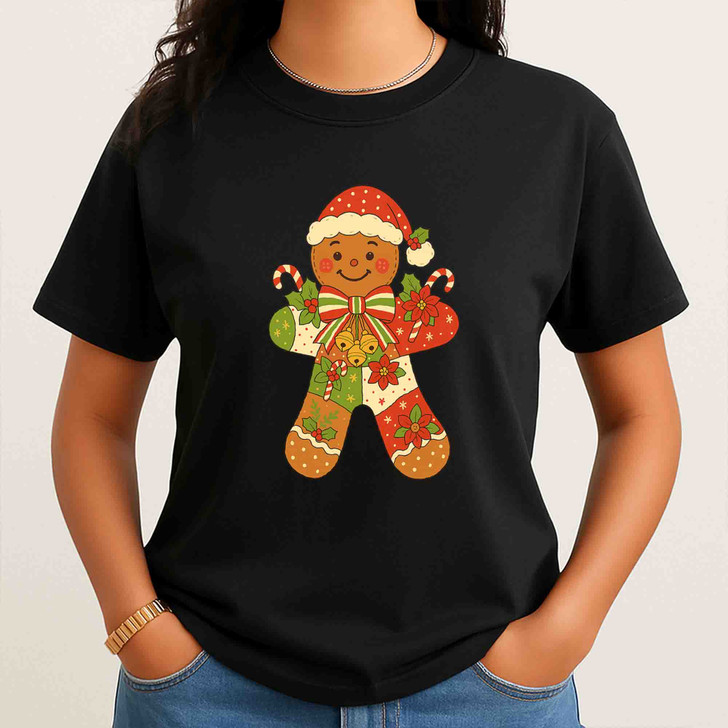 Gingerbread Holiday Cute Retro Christmas Baking T-shirt S-5XL