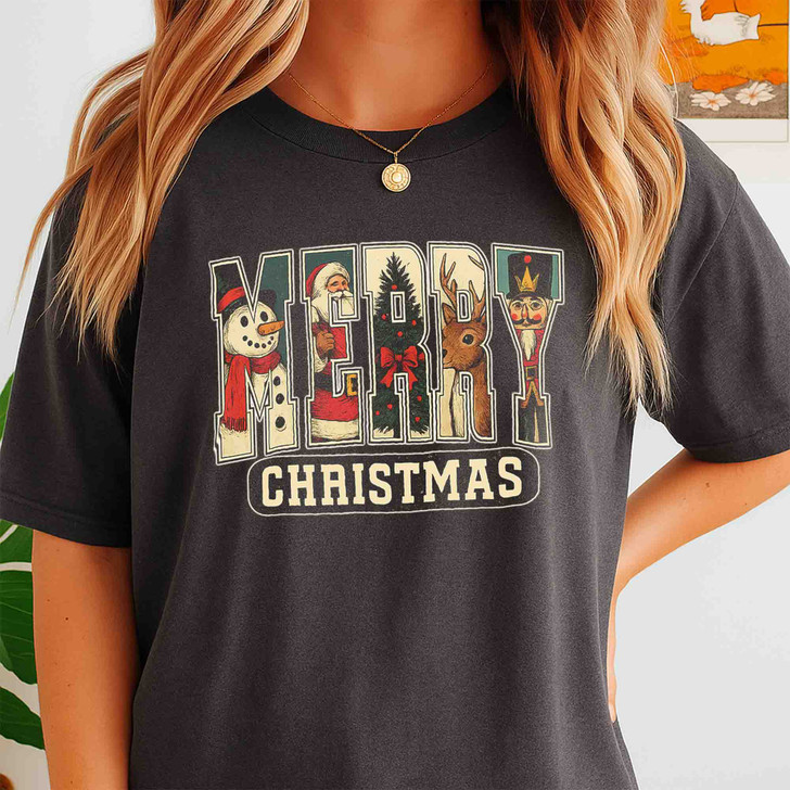 Retro Christmas Vintage Santa Claus Merry Christmas Shirt T-shirt S-5XL