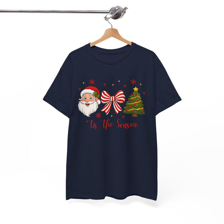 Santa Coquette Bow Candy Cane Christmas Holiday Shirt T-shirt S-5XL