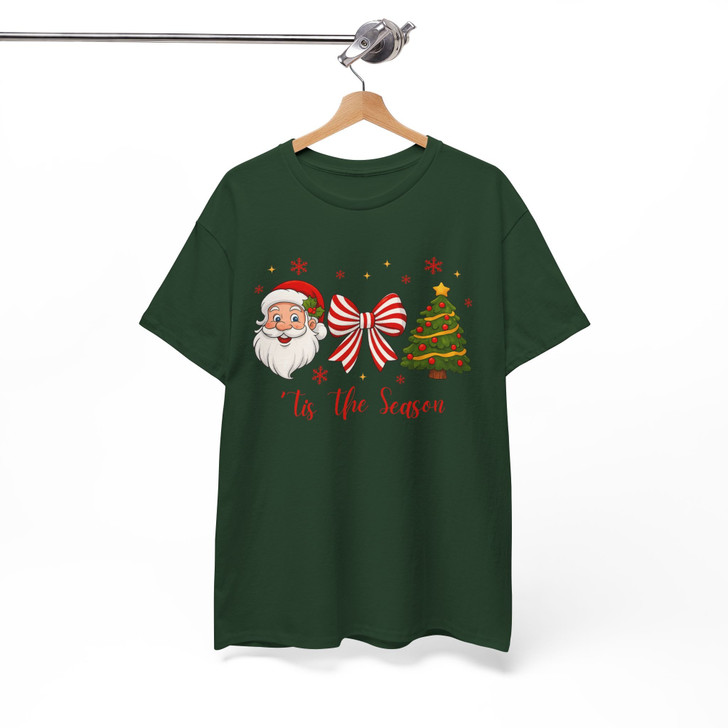 Santa Coquette Bow Candy Cane Christmas Holiday Shirt T-shirt S-5XL