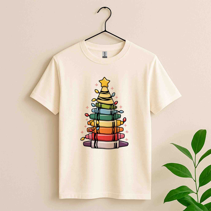 Teacher Christmas Pencil Tree Coquette Bow Holiday Shirt T-shirt S-5XL