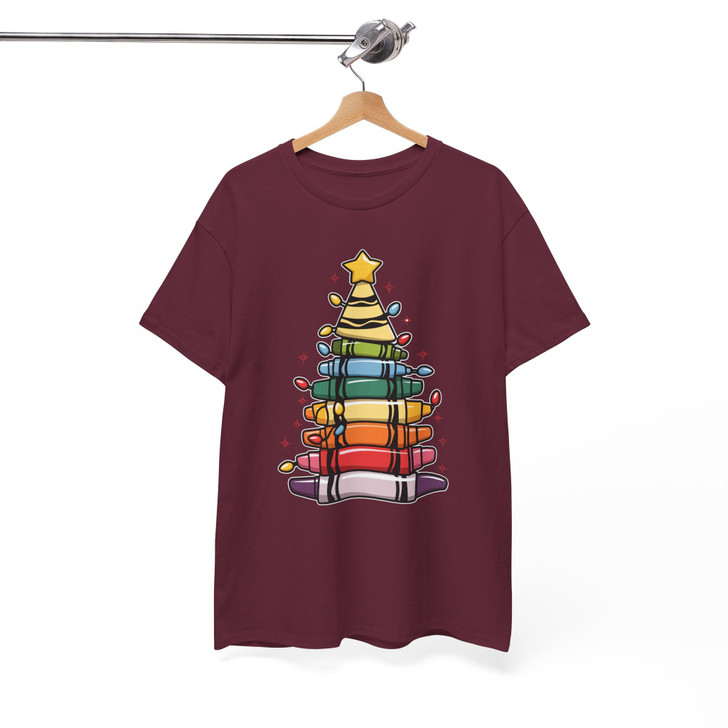 Teacher Christmas Pencil Tree Coquette Bow Holiday Shirt T-shirt S-5XL