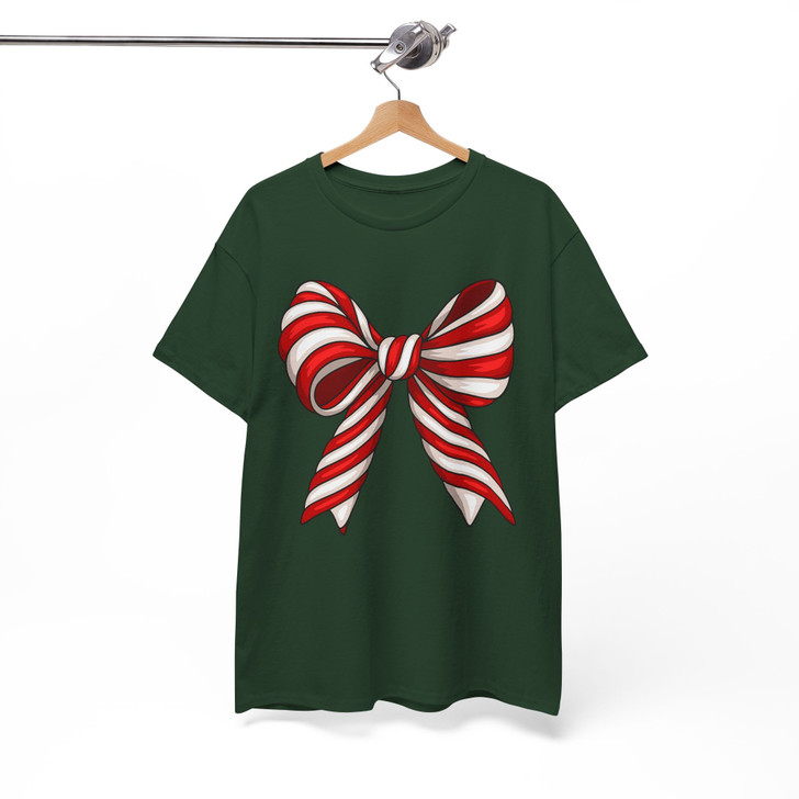 Candy Cane Bow Christmas Coquette New Year Holiday Shirt T-shirt S-5XL