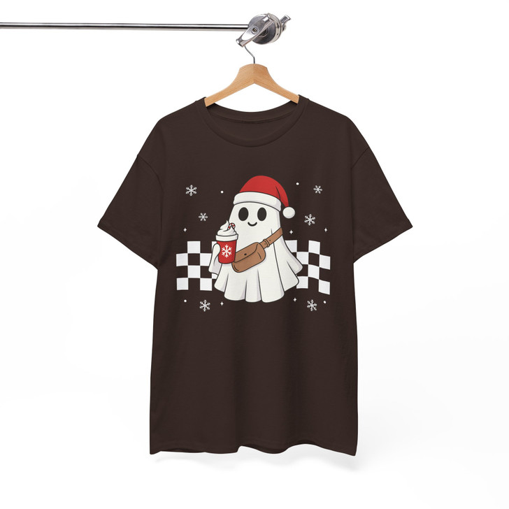 Santa Ghost Boo Xmas Cute Holiday Gift T-shirt S-5XL