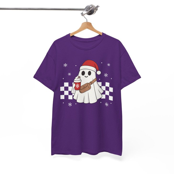 Santa Ghost Boo Xmas Cute Holiday Gift T-shirt S-5XL