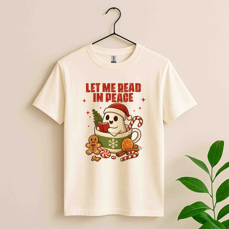 Ghost Reading Spooky Librarian T-shirt S-5XL