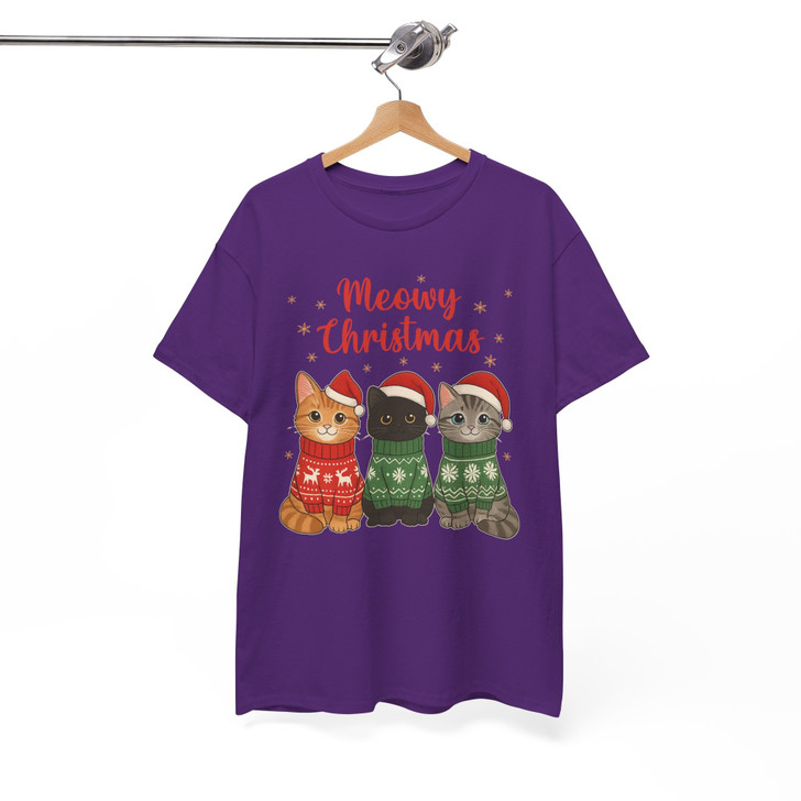 Meowy Christmas Cats Cute Kittens Holiday T-shirt S-5XL