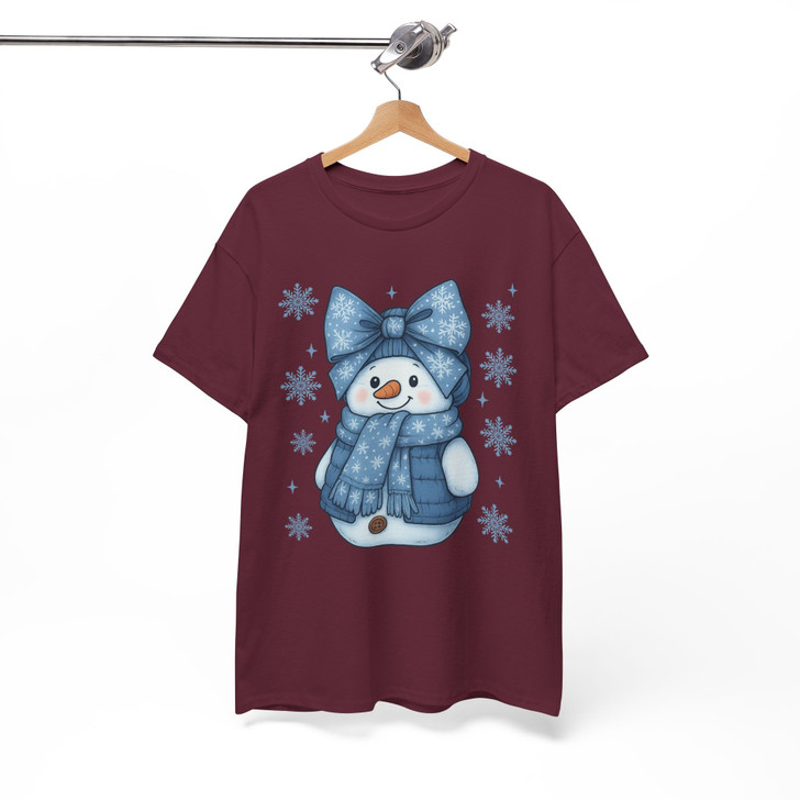 Denim Coquette Cottagecore Snowman Snowflake Retro T-shirt S-5XL