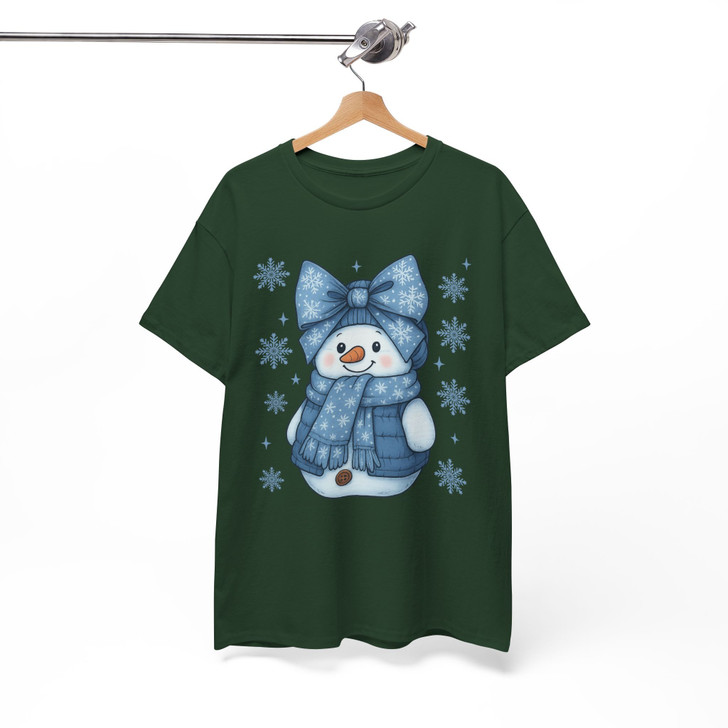 Denim Coquette Cottagecore Snowman Snowflake Retro T-shirt S-5XL