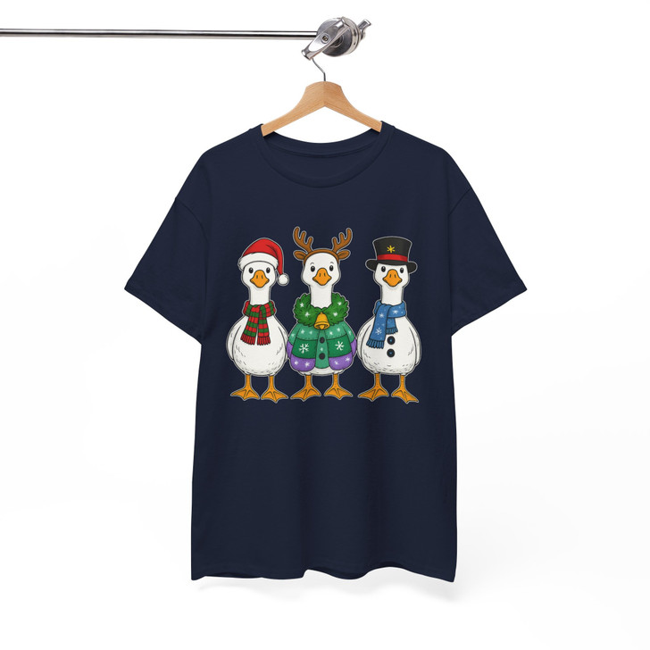 Christmas Goose Coquette Snowman Santa Hat T-shirt S-5XL