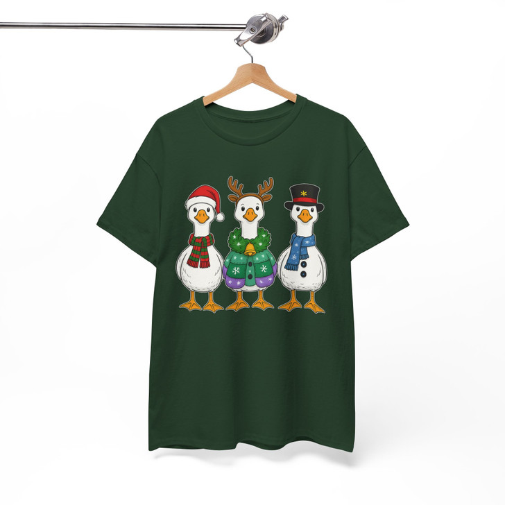 Christmas Goose Coquette Snowman Santa Hat T-shirt S-5XL