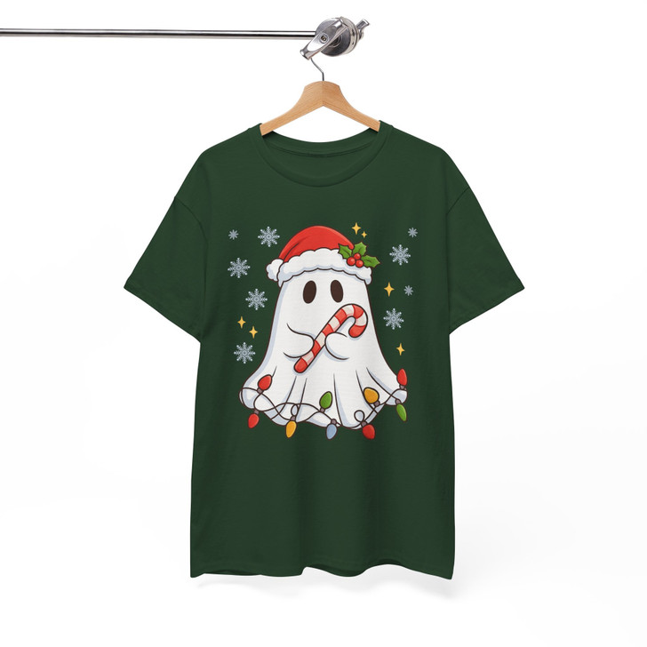 Christmas Ghost Tree Cake Funny Holiday T-shirt S-5XL