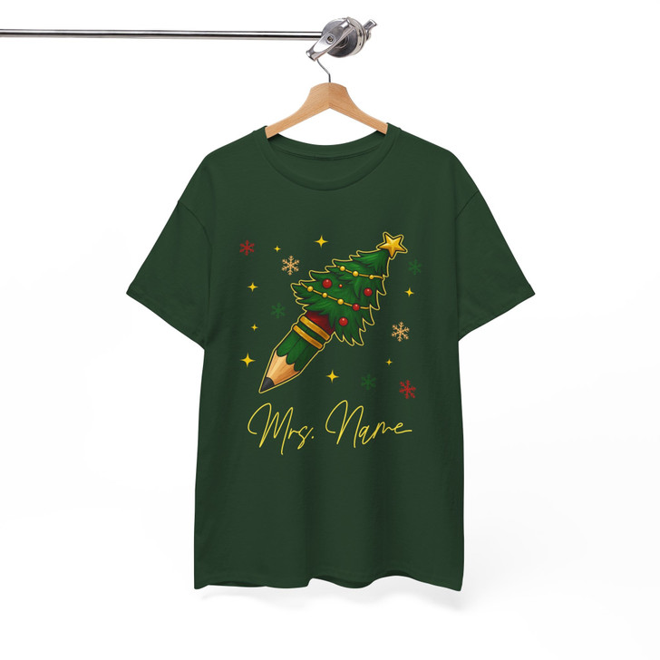 Coquette Christmas Pencil Holiday Teacher Shirt T-shirt S-5XL