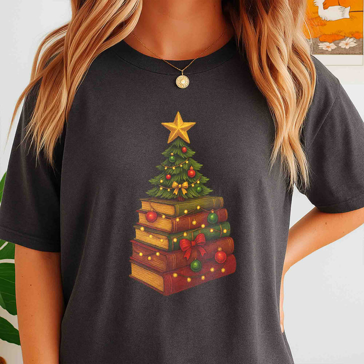 Book Tree Christmas Cozy Winter Reading Shirt T-shirt S-5XL
