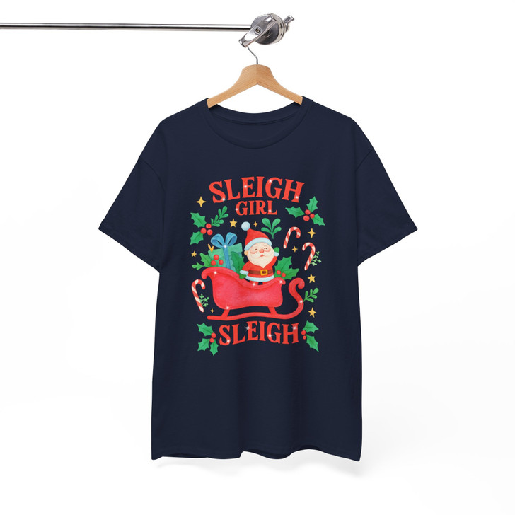 Sleigh Girl Sleigh Retro Christmas Positive Holiday T-shirt S-5XL