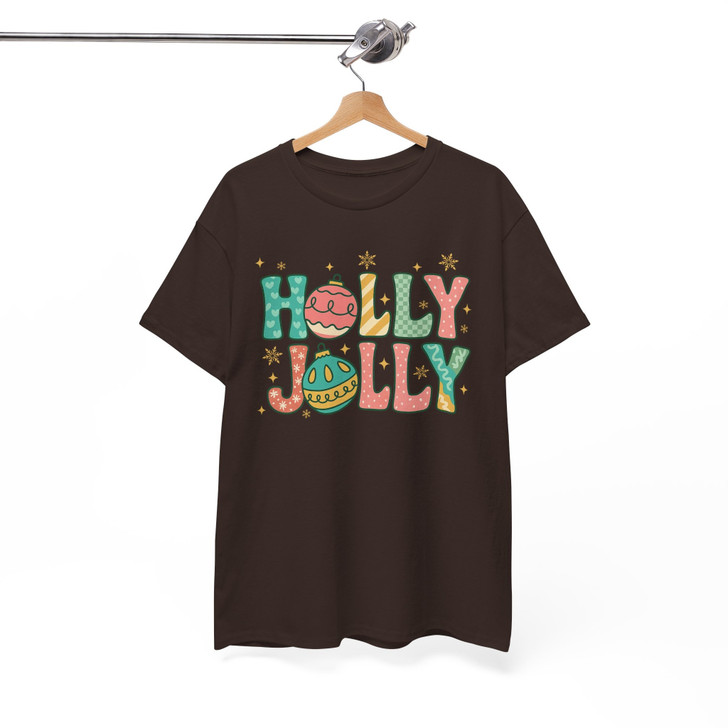 Holly Jolly Christmas Retro Preppy Holiday T-shirt S-5XL