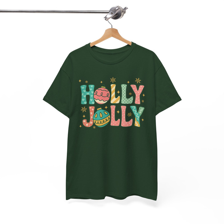 Holly Jolly Christmas Retro Preppy Holiday T-shirt S-5XL