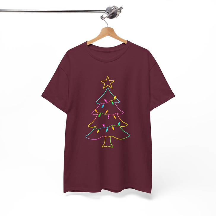 Neon Coquette Christmas Reindeer Colorful Bow T-shirt S-5XL