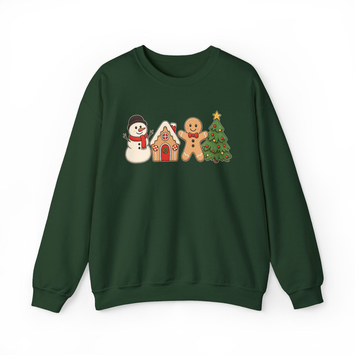 Festive Gingerbread Cookies Christmas Holiday Sweatshirt S-5XL