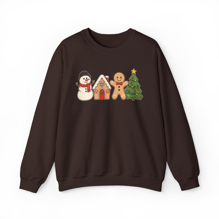 Festive Gingerbread Cookies Christmas Holiday Sweatshirt S-5XL
