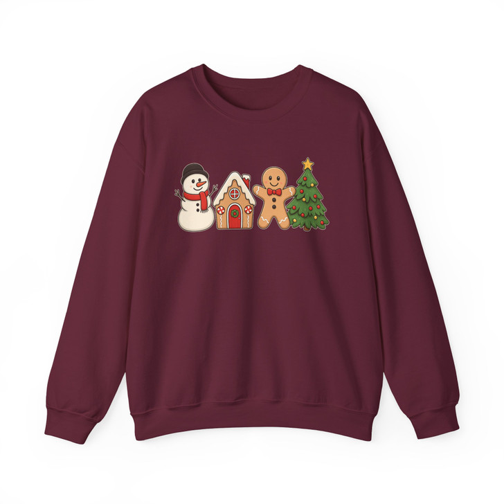 Festive Gingerbread Cookies Christmas Holiday Sweatshirt S-5XL