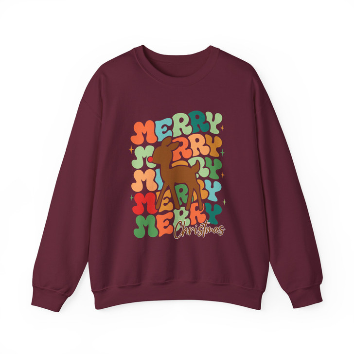Cozy Holiday Reindeer Winter Christmas Crewneck Sweatshirt S-5XL