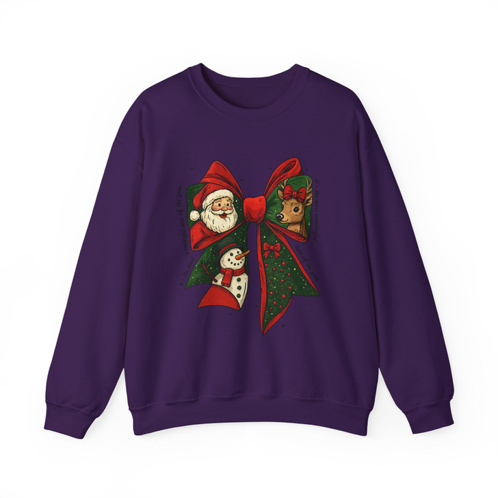 Festive Coquette Holiday Snowman Reindeer Winter Sweatshirt S-5XL