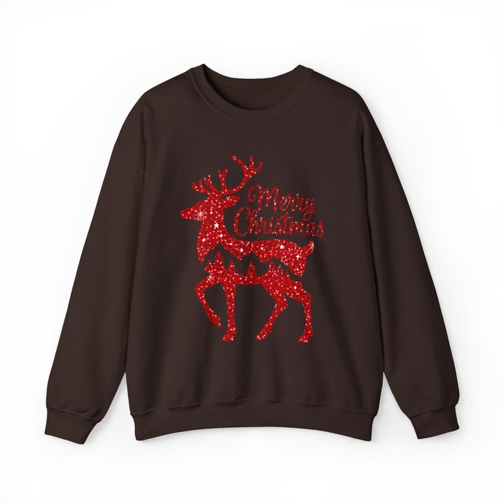 Cozy Winter Holiday Reindeer Graphic Christmas Sweatshirt S-5XL