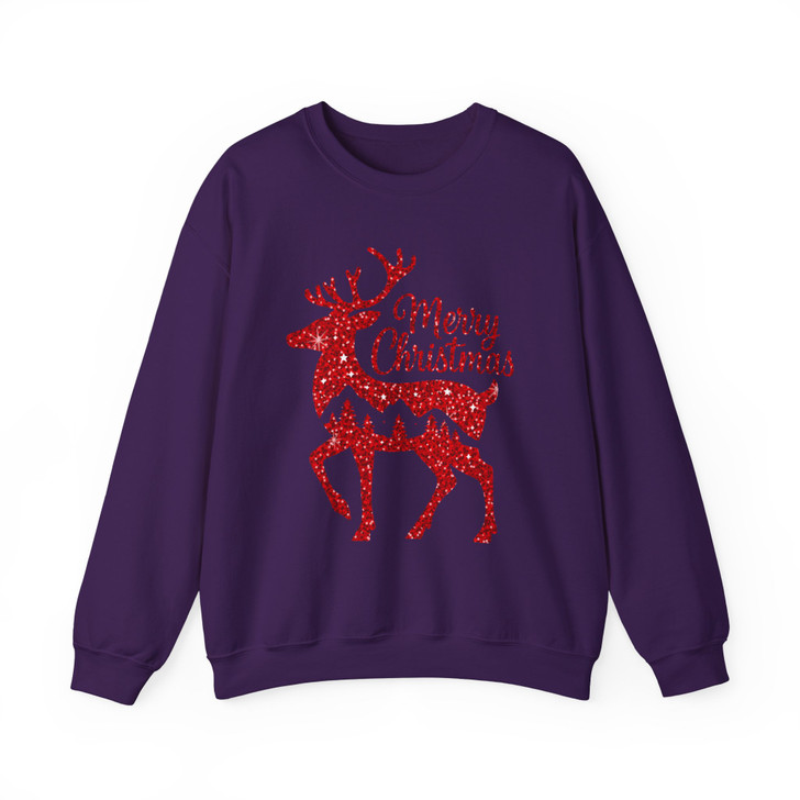 Cozy Winter Holiday Reindeer Graphic Christmas Sweatshirt S-5XL