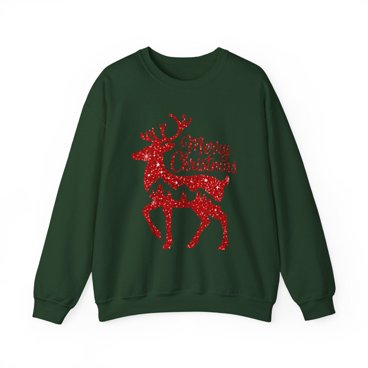 Cozy Winter Holiday Reindeer Graphic Christmas Sweatshirt S-5XL