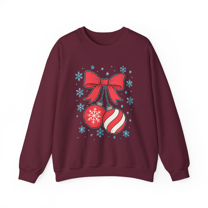 Retro Coquette Christmas Cherries Festive Holiday Sweatshirt S-5XL