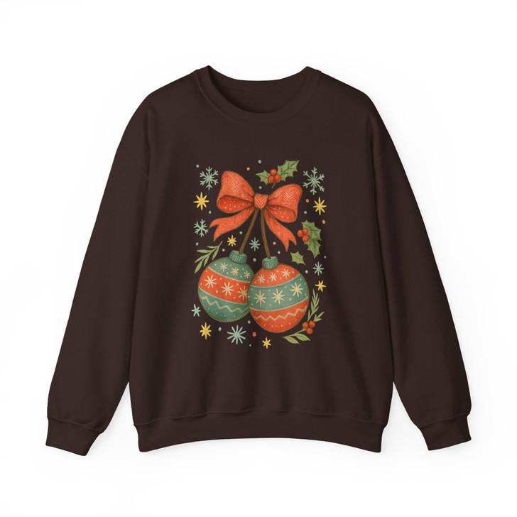 Coquette Christmas Cherries Girly Holiday Crewneck Sweatshirt S-5XL