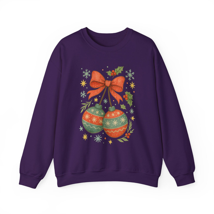 Coquette Christmas Cherries Girly Holiday Crewneck Sweatshirt S-5XL