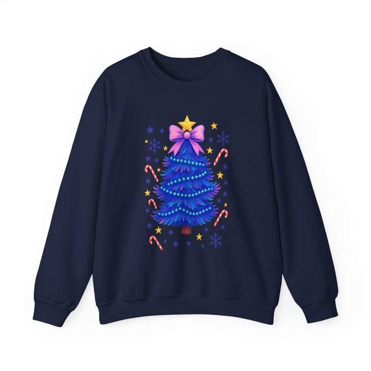 Glitter Coquette Christmas Tree Colorful Holiday Sweatshirt S-5XL