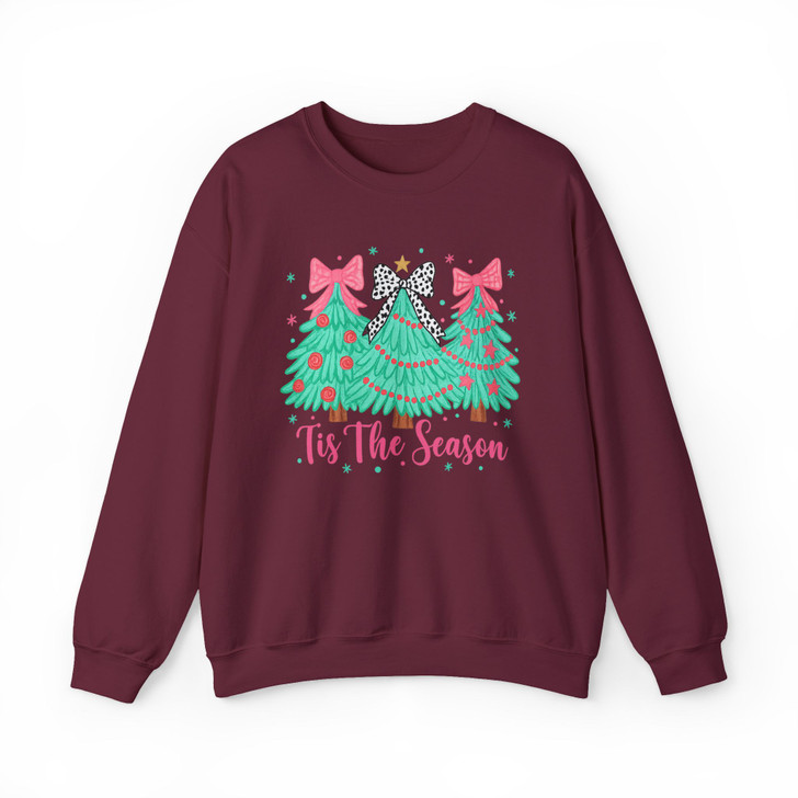 Tis The Season Vibrant Christmas Tree Holiday Sweatshirt S-5XL