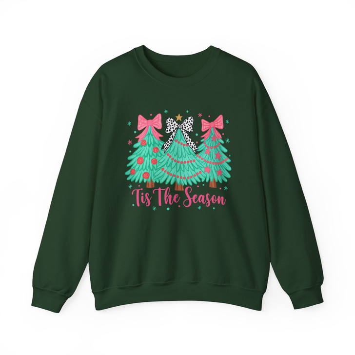 Tis The Season Vibrant Christmas Tree Holiday Sweatshirt S-5XL