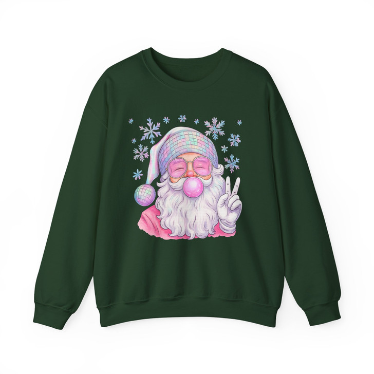 Disco Santa Retro Merry Christmas Holiday Sweatshirt S-5XL