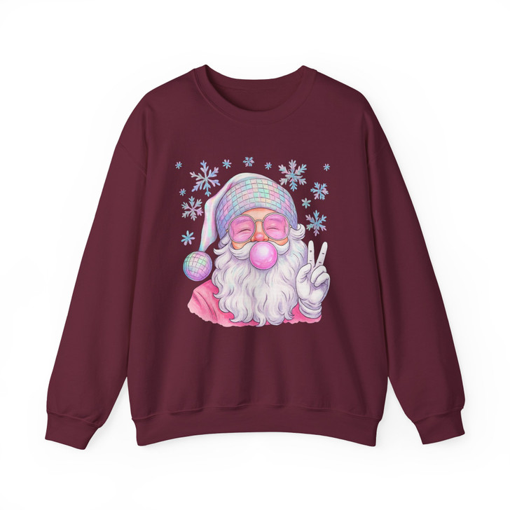 Disco Santa Retro Merry Christmas Holiday Sweatshirt S-5XL