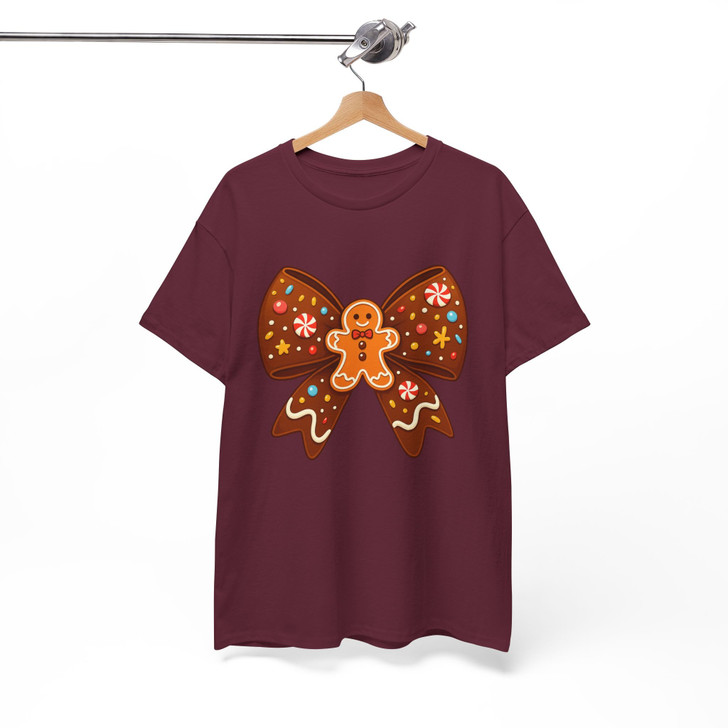 Gingerbread Bow Holiday Coquette Tee T-shirt S-5XL