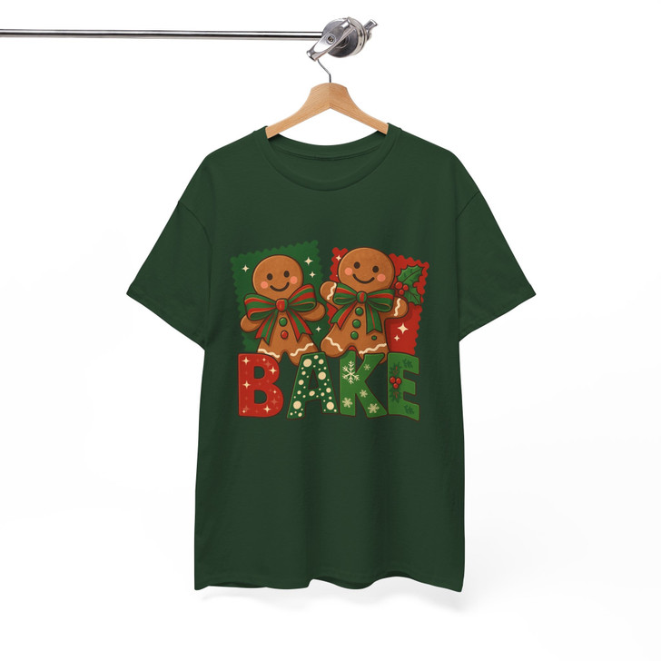 Brushstroke Gingerbread Coquette Bow Festive Baking T-shirt S-5XL