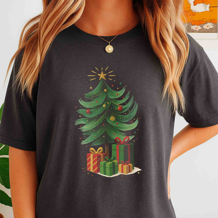 Colorful Coquette Glitter Tree Girly Bow Brushstroke T-shirt S-5XL