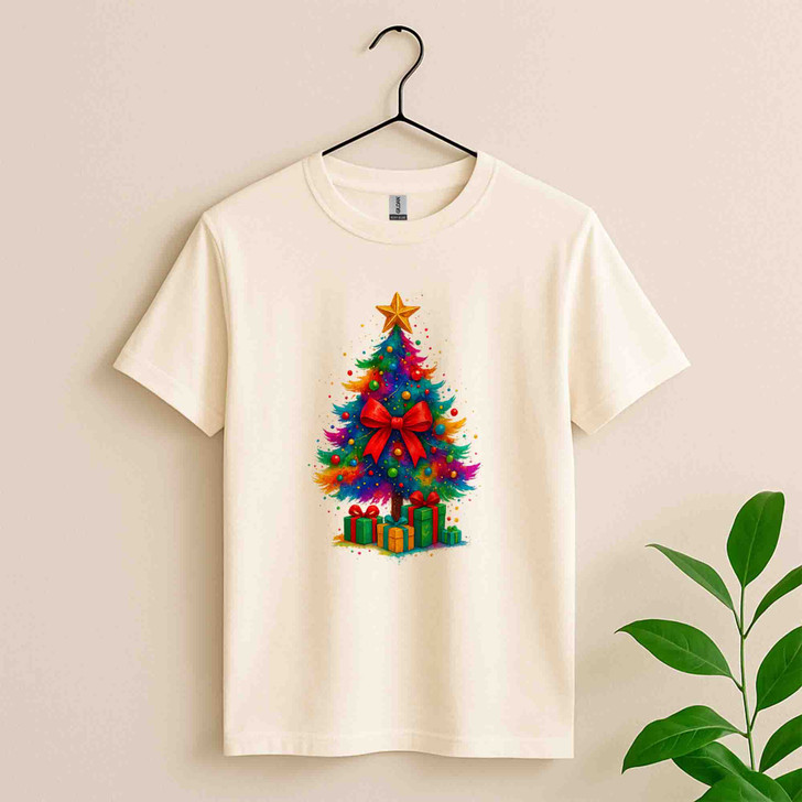 Colorful Coquette Glitter Tree Dalmantian Bow Brushstroke T-shirt S-5XL
