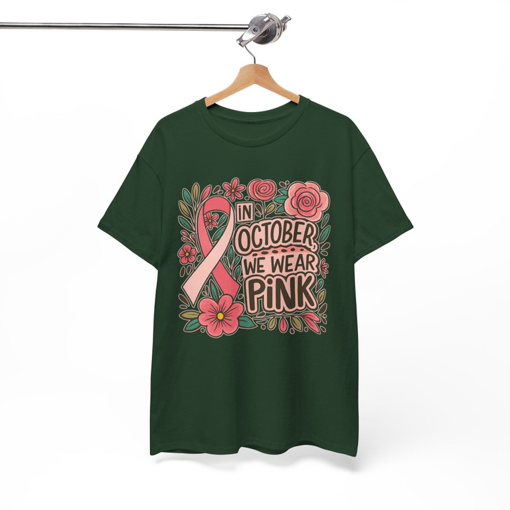 In October We Wear Pink Breast Cancer Awareness T-shirt S-5XL
