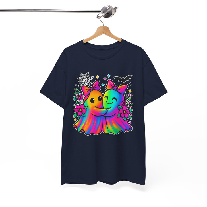 Iridescent Ghost Pumpkin Coquette Halloween Sublimation T-shirt S-5XL