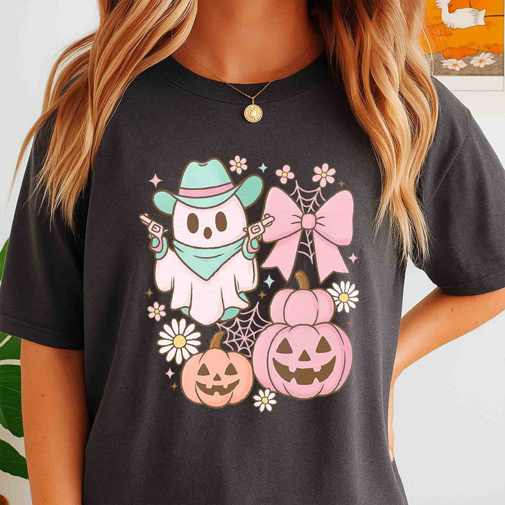 Adorable Halloween Cat Spooky Pumpkin Fall T-shirt S-5XL